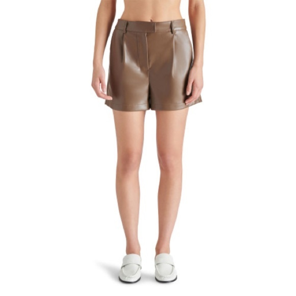 NWOT Steve Madden high wasted faux leather shorts women's size medium - Picture 2 of 10